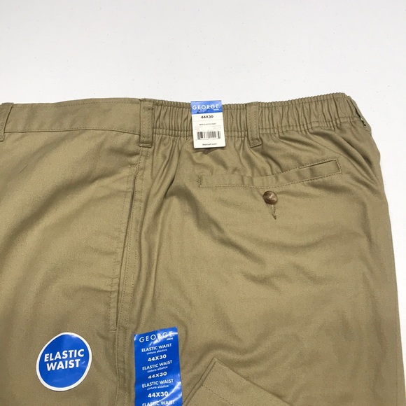 George Mens 44 X 3 Elastic Waist Tan 